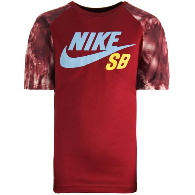 Nike Skateboarding Dri-Fit Sleeve Crew Neck Burgundy Junior T-shirt 977568 723
