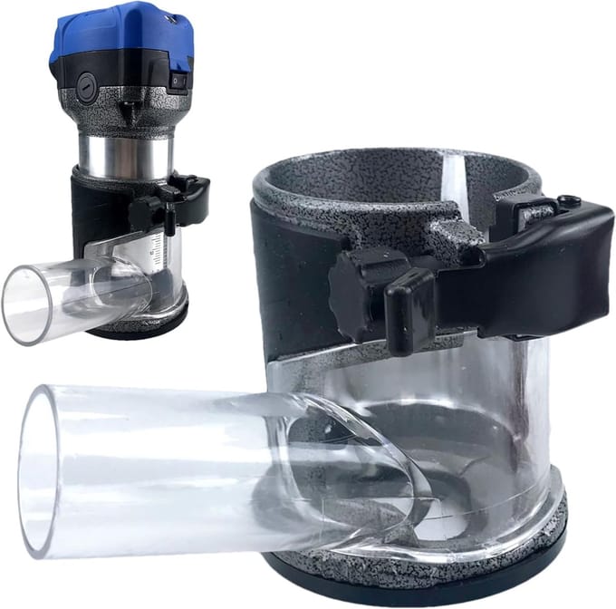 Houtbewerking Trimfrees - Basis Timmerfrees - Frezen en Groeven - Snelle Diepteaanpassing - 99 x 89 cm - Aluminiumkleurig