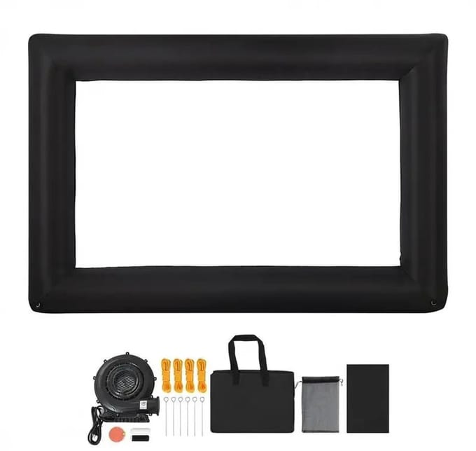 Innovastore Opblaasbaar Projectorscherm - Projectorscherm - Beamer - Schermvideoprojector - Thuisbioscoop - Scherm - Zwart