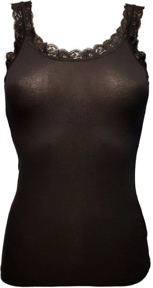 Toker dames hemd Kant 211/1 deluxe - maat M - modal - zwart
