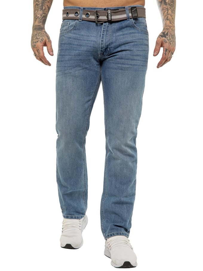 Enzo | Heren Designer Regular Fit Denim Jeans -Lichtblauw