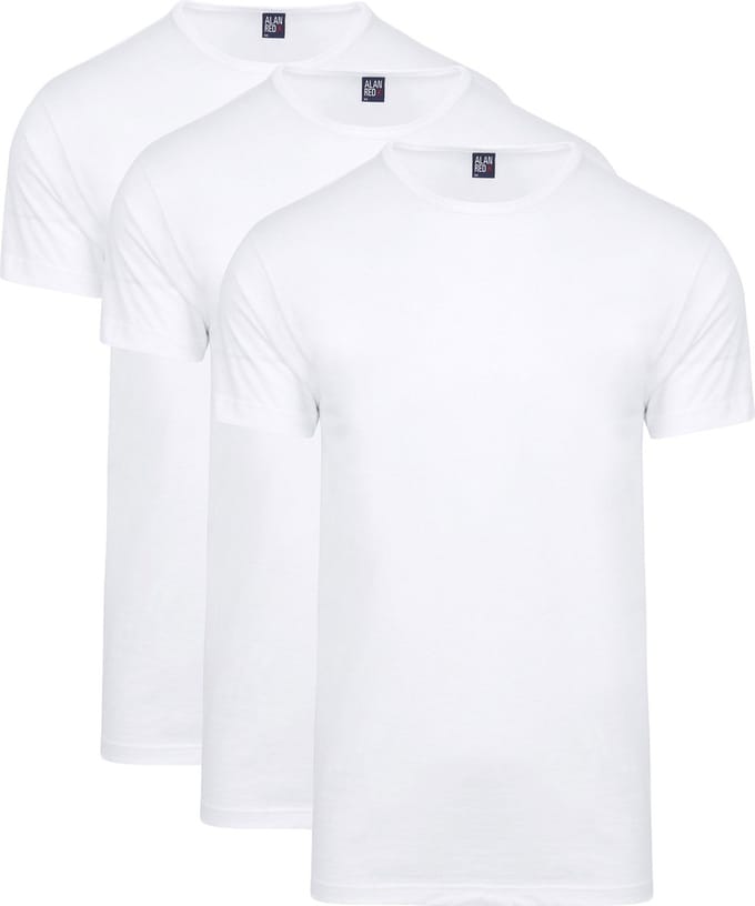 Alan Red derby 3-pack O-hals shirts wit - maat S