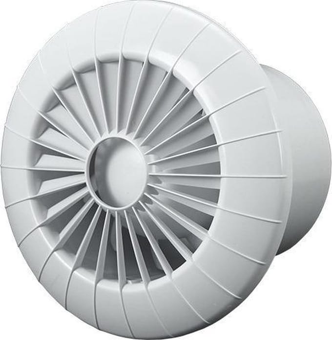 Badkamerventilator rond diameter 100 mm wit met TIMER - 100BBTS