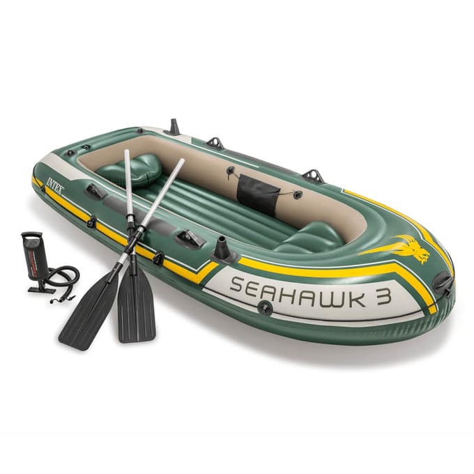 Intex Seahawk 3 Boot Set - 295 x 137 x 43 cm - Inclusief peddels en pomp