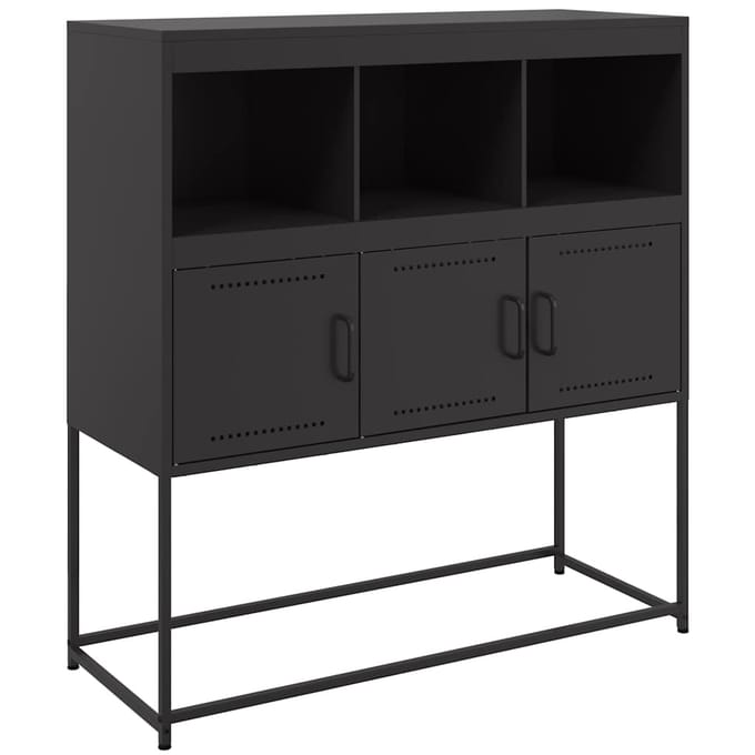 vidaXL - Dressoir - 100,5x39x107 - cm - staal - zwart