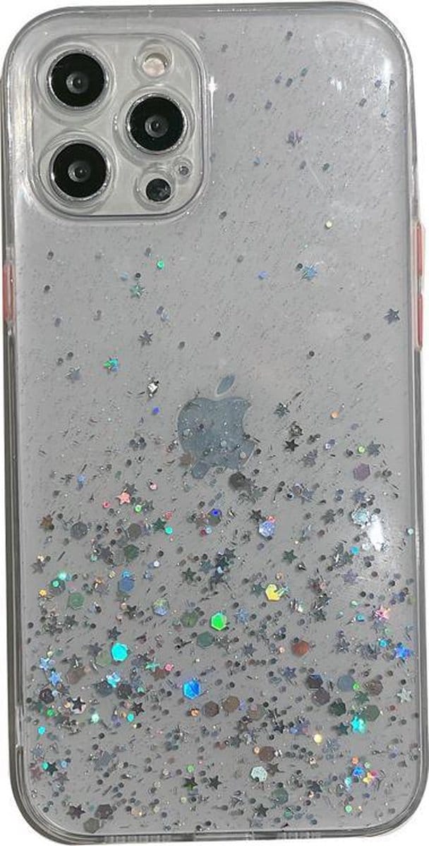 Hoesje geschikt voor iPhone 11 - Backcover - Camerabescherming - Glitter - TPU - Transparant