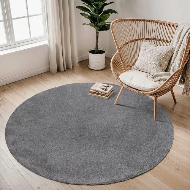 Muratap Comfy soft rond effen vloerkleed wasbaar uni 200 cm rond