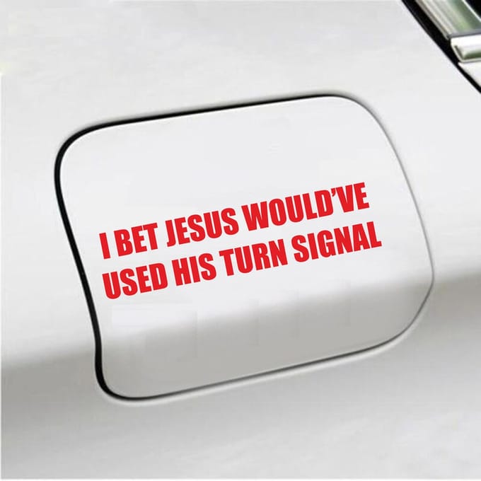 Bumpersticker - I Bet Jesus - 3,5 X 14,8 - Rood