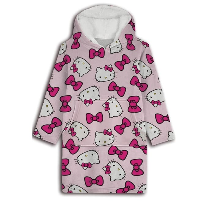 Hello Kitty Hoodie Fleece Deken Pink - Volwassen - One Size - Polyester