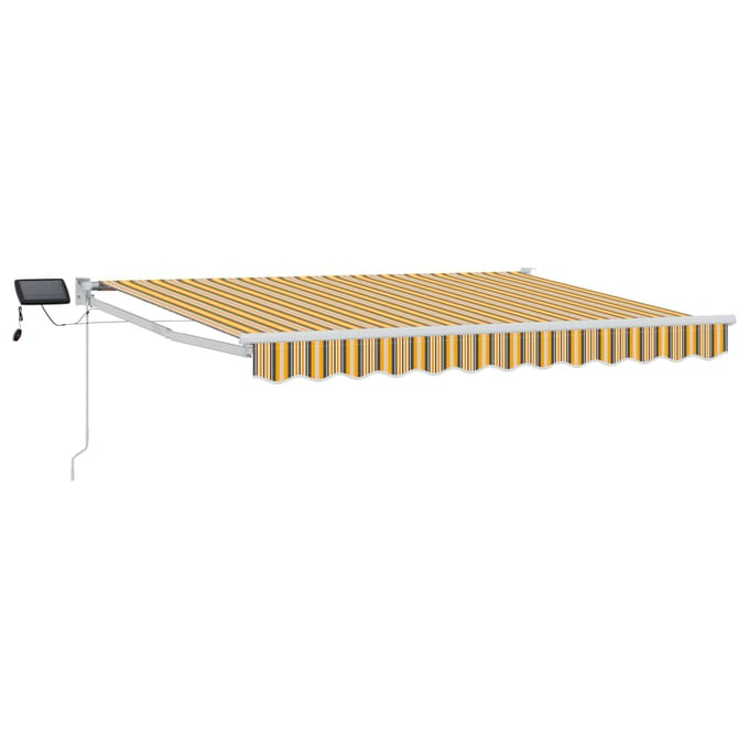 vidaXL - Handbediende - luifel - met - LED's - Geel, - Grijs - en - Wit - 3 - x - 2,5 - m