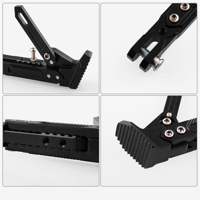 Béquille de moto, protection contre les chutes, support latéral en alliage CNC black
