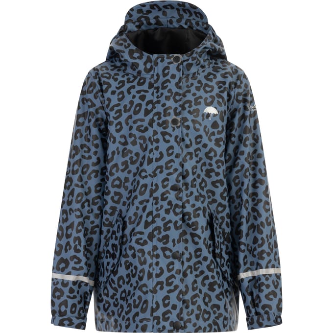 Schmuddelwedda Regenjas Meisje Blauw grijs zwart Leeuw