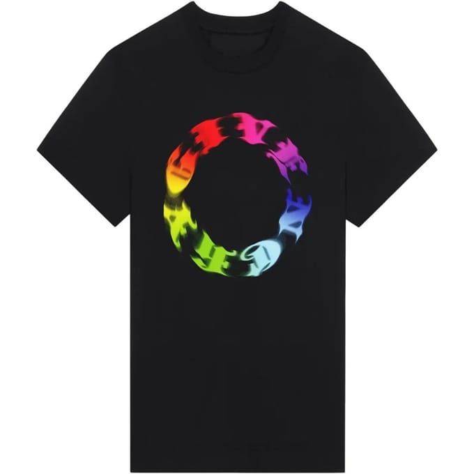 Oversized zwart T-shirt met cirkellogo van Givenchy