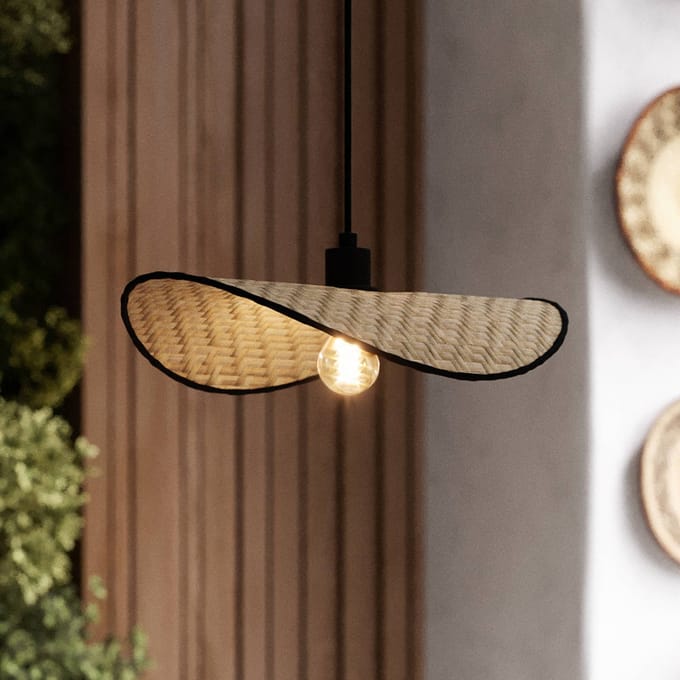 EGLO Hanglamp Marywell, natuurlijk bamboe, 50 x 35 cm, E27