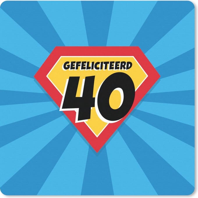 Muismat 20x20 cm - Mousepad 40 jaar verjaardag - Cadeau - Cape - Muismatten
