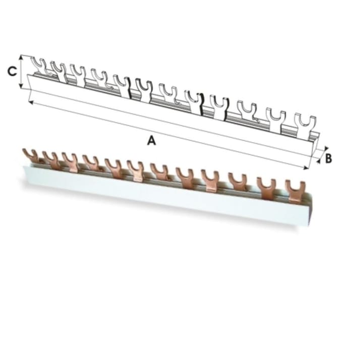 Pawbol Serie - Stroomverdeelrail - 3F - 12 mm² - Grijs - 63A