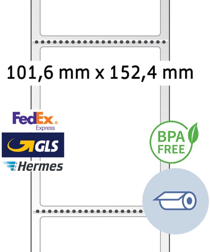 HERMA thermodirect-verzendetiketten, rol, 101,6 x 152,4 mm, permanent