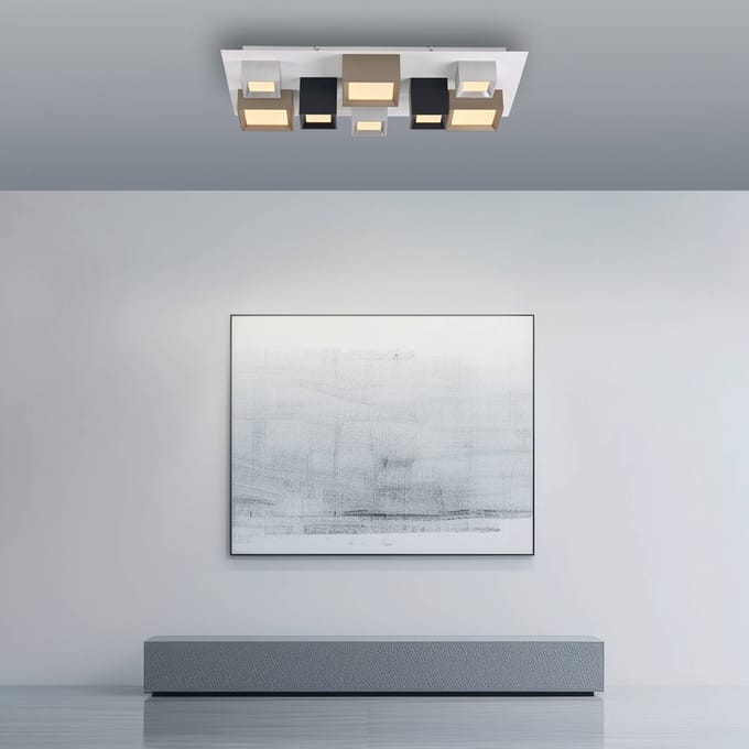 LED plafondlamp PURE Manhattan, meerkleurig, 8-lamps, CCT