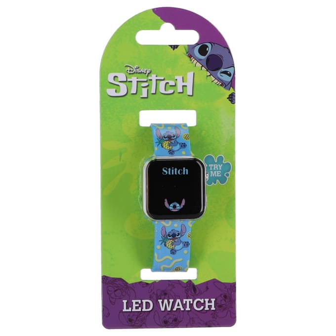 Disney 5-DIS034 - Lilo & Stitch - Kinderhorloge Met LED Display Voor Datum en Tijd - Blauw
