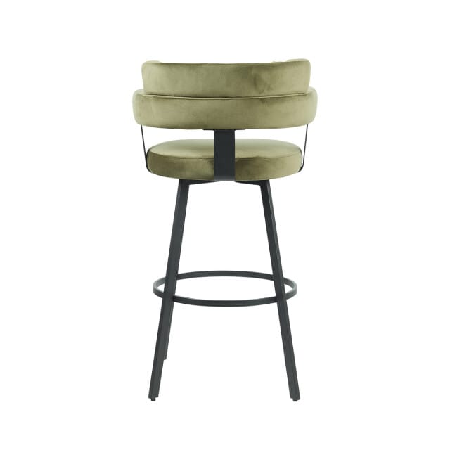 LABEL51 Bardio Barkruk - Groen - Velvet - Hoog - Kruk - - Met Armleuning