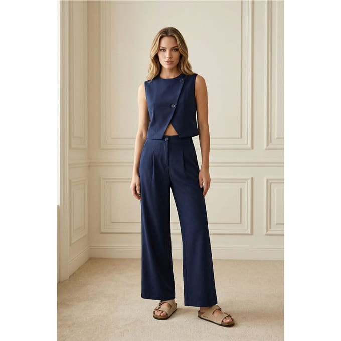 Hoge Taille Wijde Pijpen Twee-Delige Set