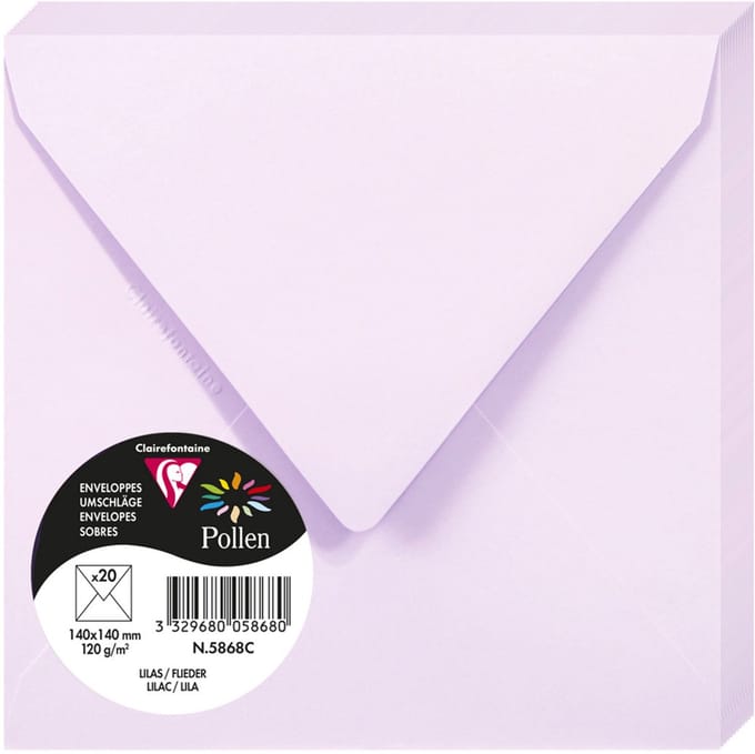 Pollen by Clairefontaine envelop 140 x 140 mm, wit, 120 g/m²