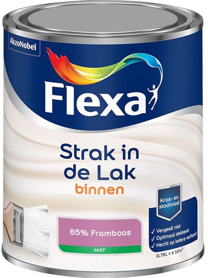 Flexa - Strak In De Lak Binnenlak Mat - 85% Framboos - Mengverf - 750 Ml