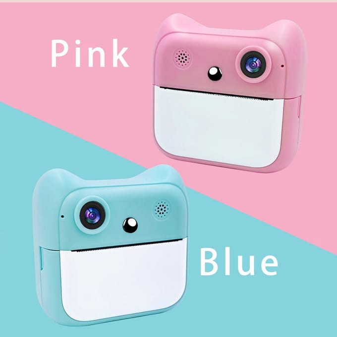 Kids Instant Print Camera 2400W HighClear Digitale Camera met 2.4IPS Scherm Cartoon Inktloos Set A
