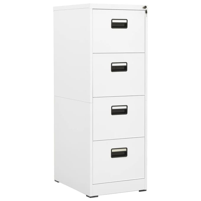 vidaXL - Archiefkast - 46x62x133 - cm - staal - wit