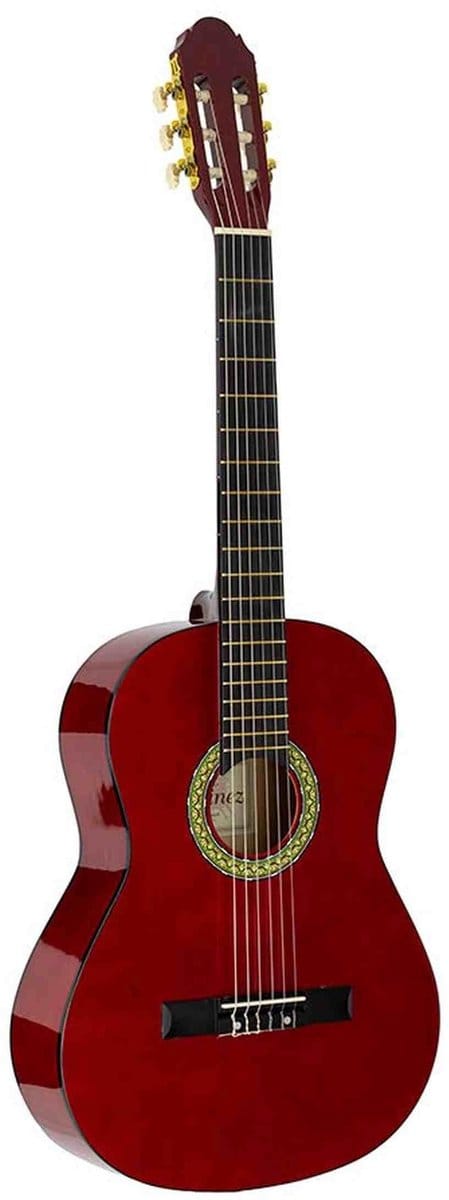 A.Martinez MTC-080/R Klassieke Gitaar 4/4 Wijnrood Hoogglans