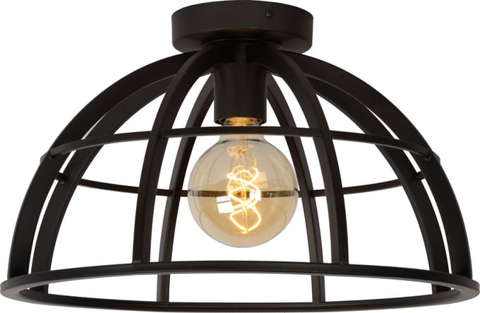 Lucide DIKRA - Plafonnière (Plafondlamp) - 1xE27 - Zwart