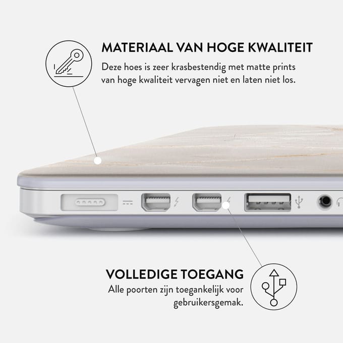 Burga Hardshell Cover voor de Apple MacBook Air 13 inch (2018-2020) - Vanilla Sand
