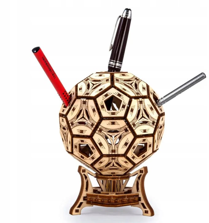 3D Houten Voetbal Puzzel Organizer - Bouwpakket