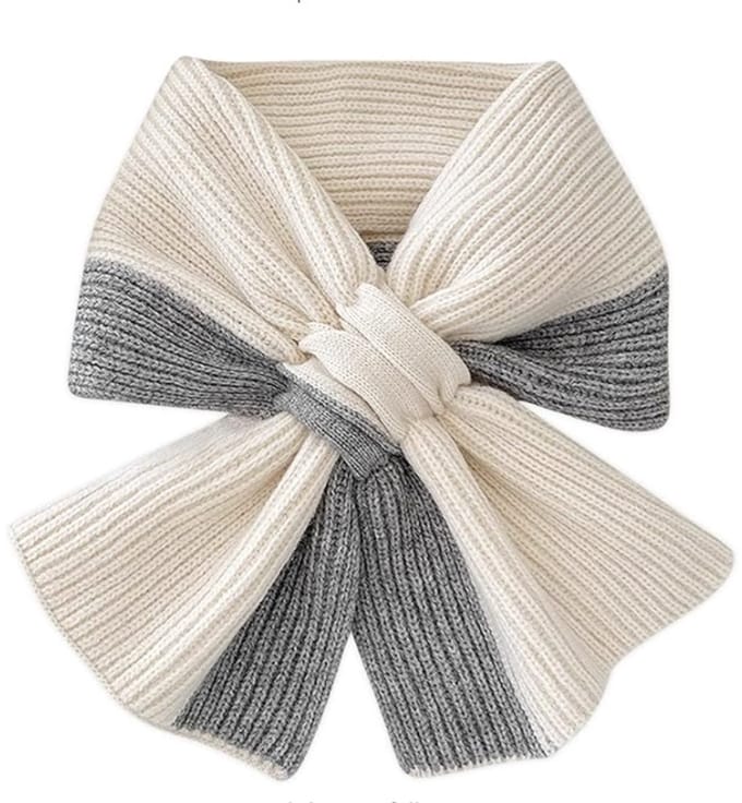 Sjtoer Luxe Ribgebreide -Dames Sjaal – Grijs & Crème – Stijlvol & Warm