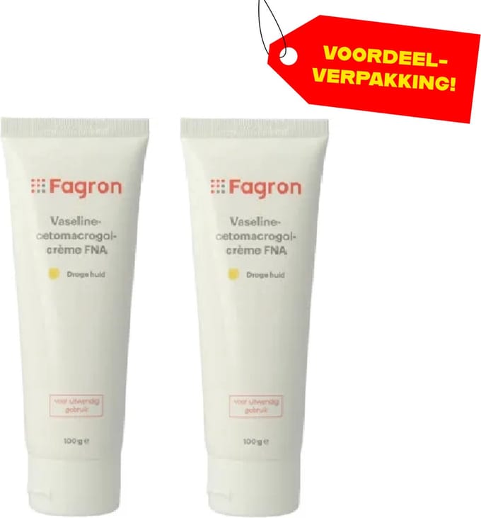 Fagron Vaseline-Cetomacrogolcrème FNA - 2x100 ml voordeelverpakking