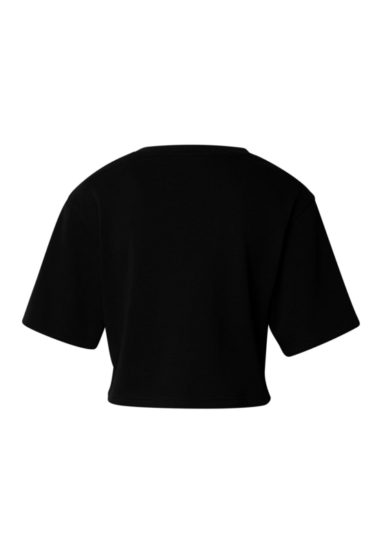 Urban Classics Ladies Light Terry Cropped Tee Dames T-shirt - zwart - M