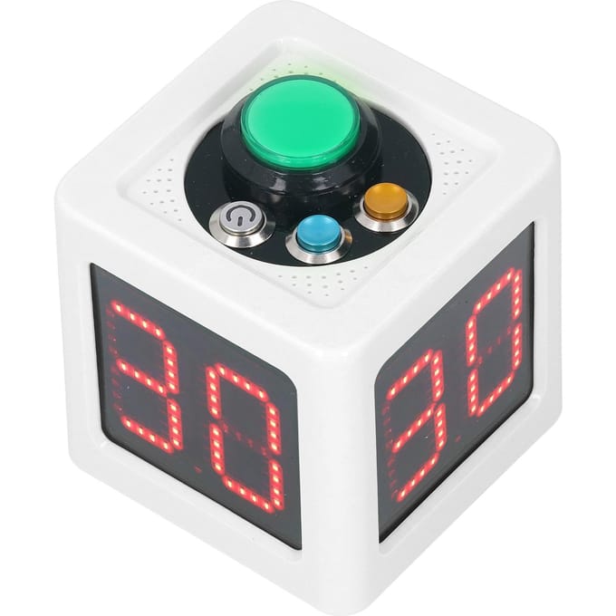 Kubus Timer 1.4in 4 Zijdige Digitale Shot Aftel Stopwatch voor Privé Poker Schaken Casino's Wit wit