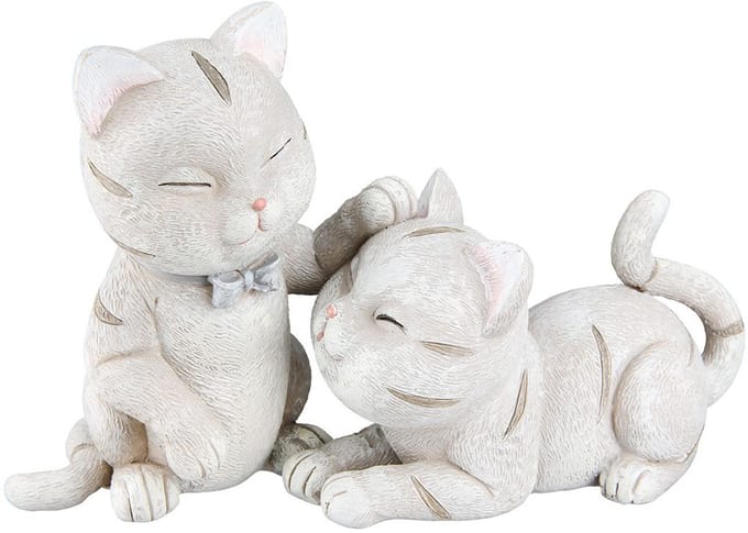 Beeld Kittens play 9x18x12 resin creme