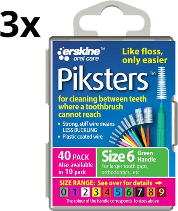 Piksters 6 Groen 0.80mm - 3 x 40 stuks - Voordeelverpakking