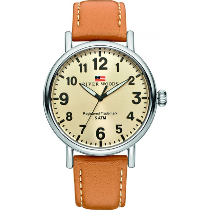 River Woods Sacramento RW420017 Horloge - Leer - Bruin - Ø 42 mm