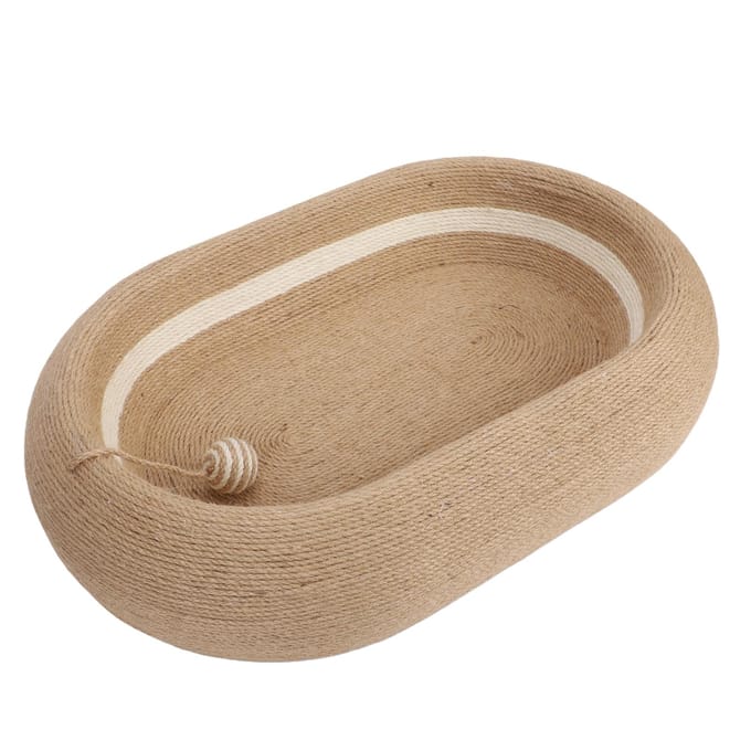 Sisal Krabbedeken met Bal Interactieve Bal Rond Ovaal Rust- en Krabmat Kom voor Thuis beige