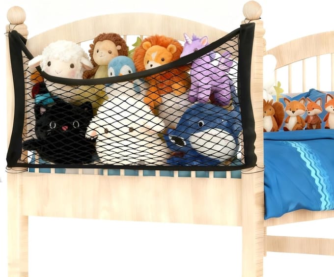 Schattige Opbergnet voor Speelgoed, Knuffels en Dieren - Boho Macrame Organiser voor Kinderen
