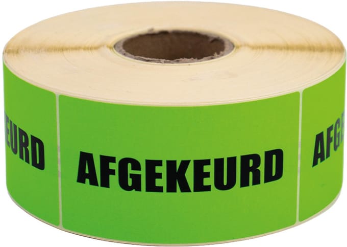 500x Etiket 'Afgekeurd'