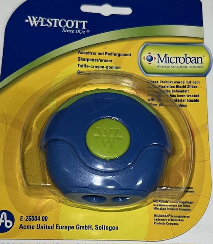 Dubbele Puntenslijper Met Gum - Puntenslijper - Gum - Microban - Blauw Groen