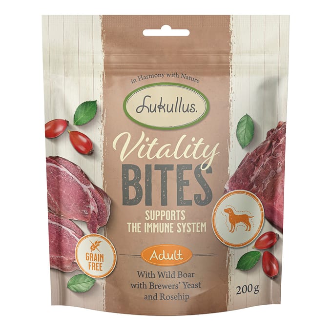 3x200g Lukullus Ondersteuning voor het Immuunsysteem: Wild zwijn (graanvrij) Hondensnacks