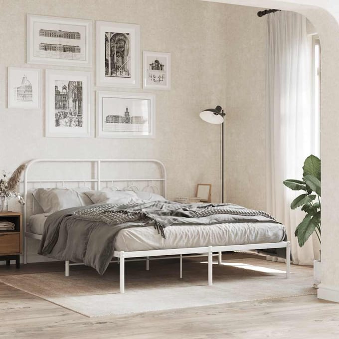 vidaXL Vervangend hoofdbord 140 cm metaal wit