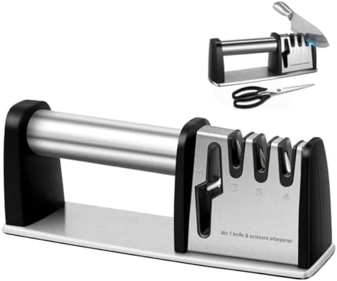 PromoHome Professionele 4-in-1 Messenslijper - Keramische Sleuven & Antislip Ontwerp