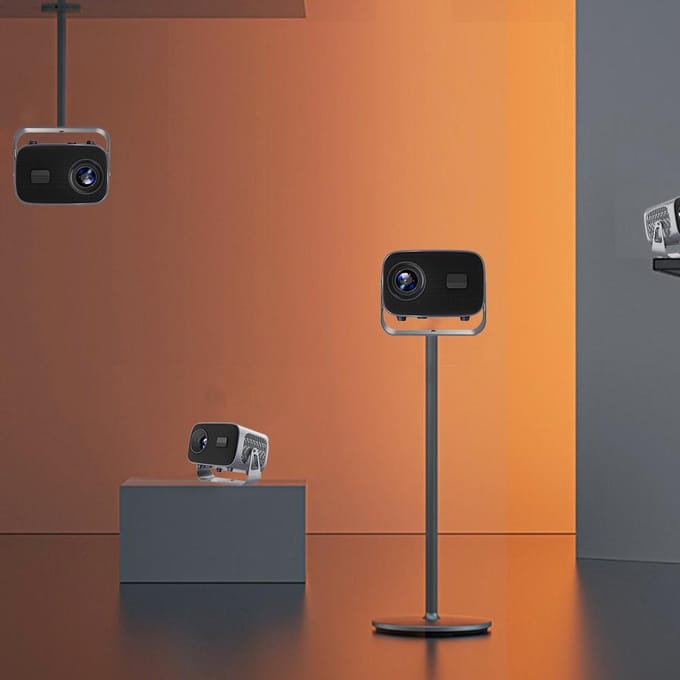Slimme Projector Draagbaar Klein Android 11 Projector met 5G2.4G Dual WiFi BT 1080P 8000L 4K UK Plug zwart