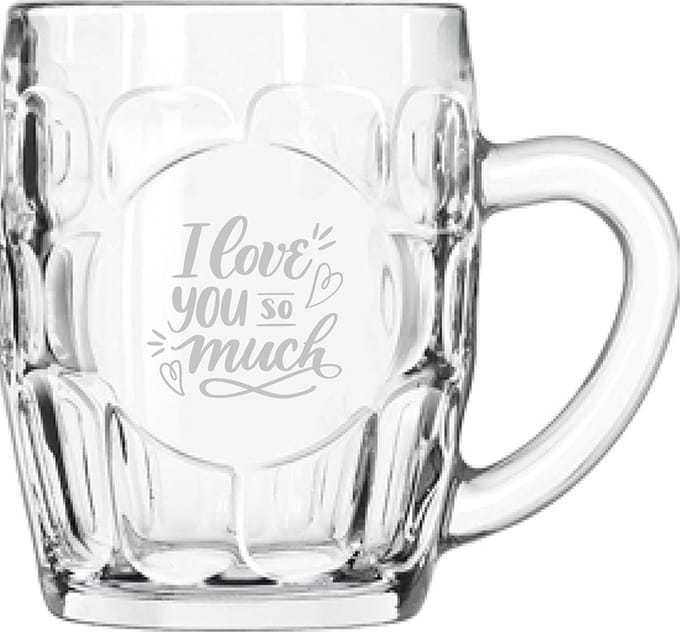 Gegraveerde Bierpul 55cl I Love you so much - valentijnsdag - valentijn
