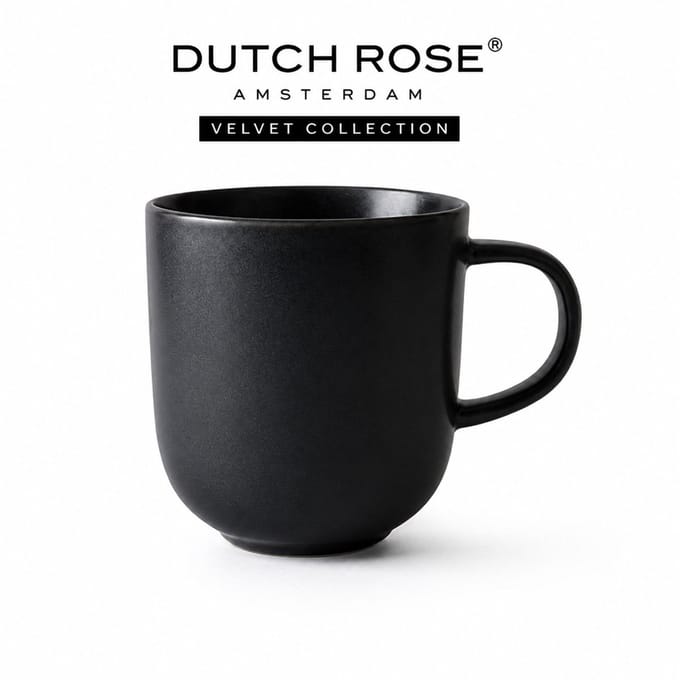 Dutch Rose Velvet Mokken - Bekers mat Antraciet - 39cl